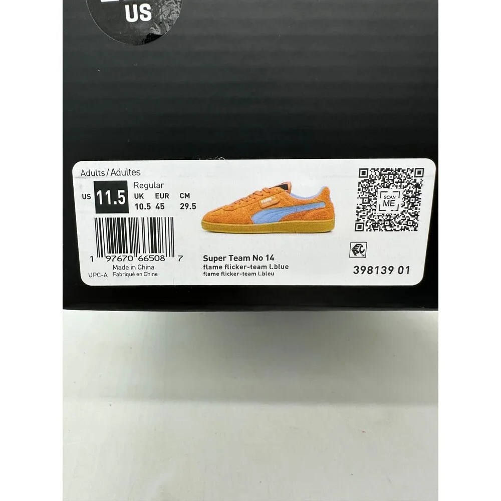 Puma Super Team #14 Men's Size 11.5 orange Blue Athletic Shoes 398139 01